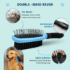 ENUKYCOM Double-Sided Pet Dog Cat Brush for Detangling Deshedding & Removing Small Mats plus Rubber Dog Bath Brush for Grooming, Shedding, Massage & Skin Care Brush - Best Pet Detangler Brushes - Image 4