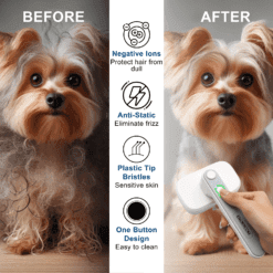 Before and After Using the Pet Grooming Brush