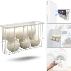 Magnetic Laundry Organizer with 6 XL Wool Dryer Balls for Dryer Use