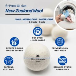 Best Dryer Ball Kit: 6 XL Wool Dryer Balls