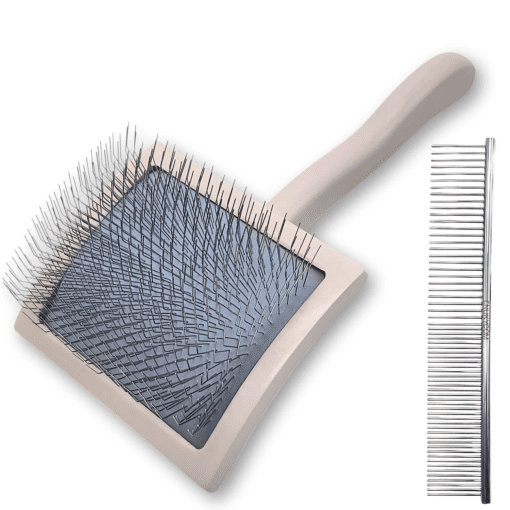 ENUKYCOM Specialized Grooming Tool for Great Pyrenees and Doodles (Goldendoodles, Poodles & Labradoodles) - Dog Slicker Brush & Comb Kit: Work Through Dense and Long Coats, for Both Matted Hair and Shedding