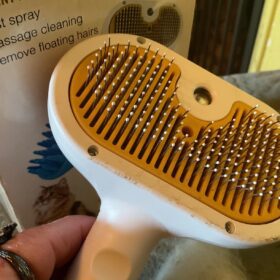 Bath Massage Brush & Steamy Slicker Brush for Long Hair Cat & Dog Self Cleaning Steam Brush for Cat Dog, 4 in 1 Pet Brushes for Shedding & Grooming, Bath Massage & Water/Mist Slicker Brush for Long Haired Cats & Dogs- Pet Grooming Brushes with Spray for Cats photo review