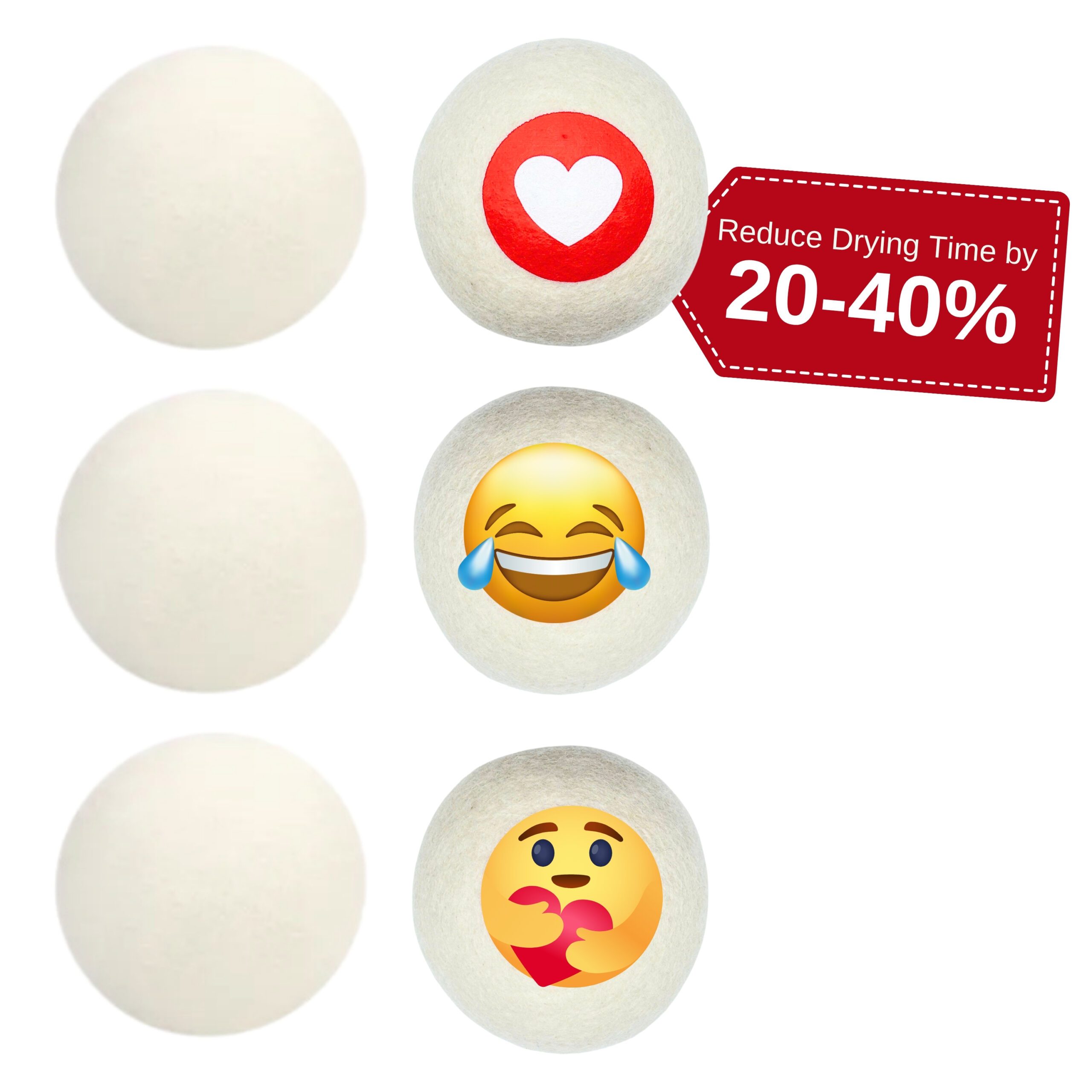 White Wool Dryer Balls – Reusable Dryer Balls for Laundry, 6-Pack