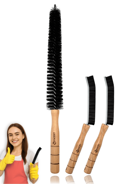 2PCS Kitchen Cleaning Gap Brush with Wooden Handle and Dryer Lint Cleaner