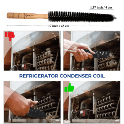 Refrigerator Coil Cleaning Brush in Action