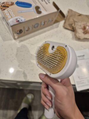 Self Cleaning Steam Brush for Cat Dog, 4 in 1 Pet Brushes for Shedding & Grooming, Bath Massage & Water/Mist Slicker Brush for Long Haired Cats & Dogs- Pet Grooming Brushes with Spray for Cats photo review